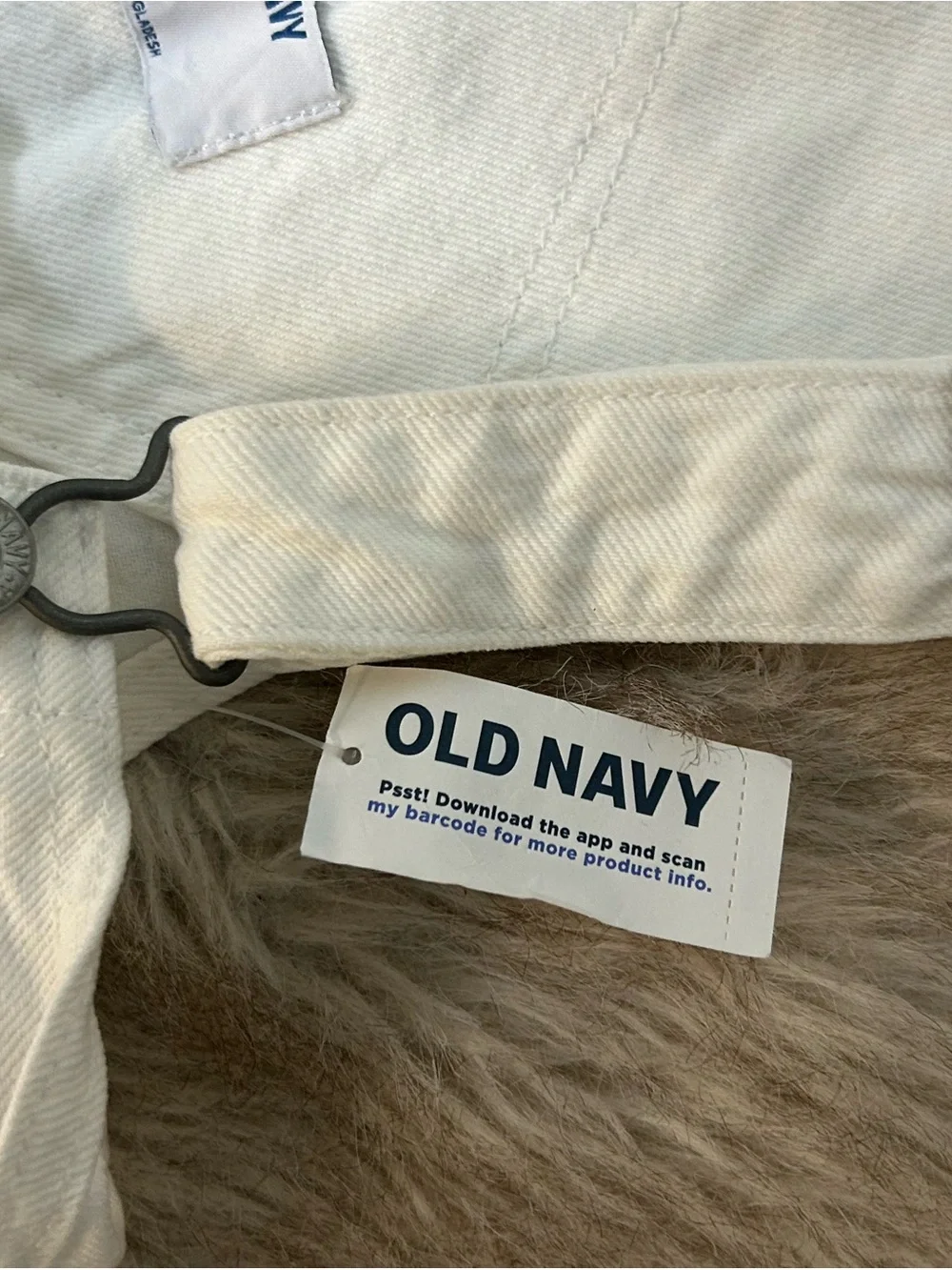 Old Navy White Denim Short Overalls